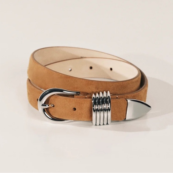 Tan Leather Women's Belt - Picture 3 of 5